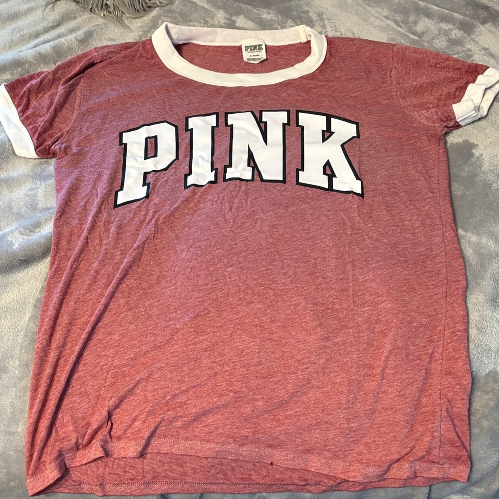 PINK Victoria's Secret Red and White Tee